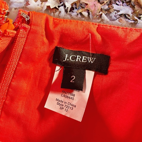J. Crew Orange & Purple Medallion Silk Blend Strapless ‘Ella’ Dress Size 2 - Picture 6 of 16